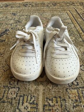 PUMA Kids White Perforated Lace-Up Sneakers